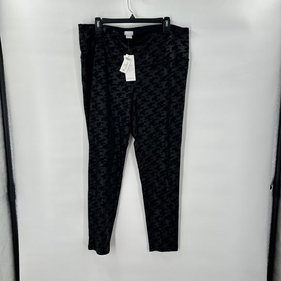 Chico's Pants - Chicos Zenergy So Slimming Leggings 3 (16/18 )‎ Houndstooth Foil Black Pants New